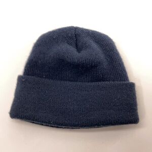 Youth Retro Winter Cuff Hat Dark Blue With Red Interior